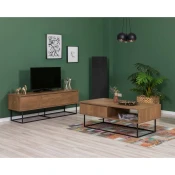 Hanah Home Set nameštaja za dnevnu sobu Laxus 16, Boje oraha
