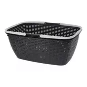 eoshop Košara za čisto perilo z ročaji 60x40x25 cm, antracit, reciklirana plast