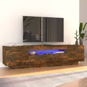 TV ormaric s LED svjetlima boja dimljenog hrasta 160x35x40 cm