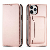MG Magnet Card knjižni usnjeni ovitek za iPhone 12 Pro Max, roza