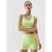 Womens Sports Bra with Low Support Made of 4F Recycled Materials - Lime