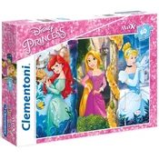 Clementoni Puzzle Disney princeske: Ariel, Locika in Pepelka MAXI 60 kosov