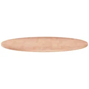 Vidaxl Okrogla mizna plošča O80x1,5 cm neobdelana trdna hrastovina