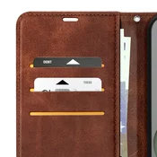 AVIZAR Etui za denarnico za Honor 600 Lite v retro slogu s podporo, Svetlo rjava, (5000275356)