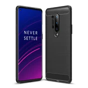 TPU gel ovitek/etui/ovitek Brushed Carbon za OnePlus 8 Pro - črn