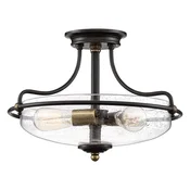 Elstead Lighting Elstead Quoizel Griffin Stropna svetilka v obliki okrogle oblike, bronasta, z obrabljenimi medeninastimi poudarki, (22098381)