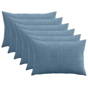 vidaXL Prevleka za blazino 6 pcs ALMELO Modra 30 x 50 cm korduroy