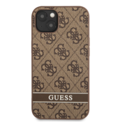 GUESS GUHCP13MP4SNW silikonski ovitek za iPhone 13 6.1 - rjav