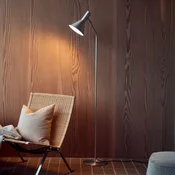 FRANDSEN Stojna svetilka Lyss, aluminijasta barva, kovina, 150 cm, E27 - Dnevna soba/jedilnica - Dizajn
