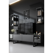 HANAH HOME Set za dnevnu sobu Chrome Line Set Anthracite Black