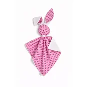 Bobono Plišasta igrača DOUDOU Zajček, dvostranska bombažna in minky - Mini rozeta roza - bela