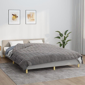 Vidaxl vidaXL Obtežena odeja, siva, 200 x 220 cm, 9 kg, blago
