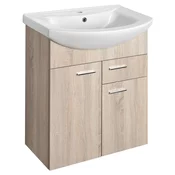 ZOJA Vanity Unit 61,5x74x32cm, 2x vrata, 1x predal, hrast platina - Rjava - 615x740x321 mm - Aqualine - ZOJA - 24 - MDF/laminat - 615 - 740 - 321 - 14
