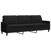 Vidaxl Kavč trosed črn 210 cm žamet
