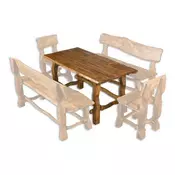 CASARREDO Vrtna miza OM-101 iz masivnega jelševega lesa, rjava 150 x 75 x 75 cm