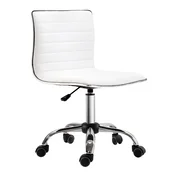HOMCOM HOMCOM pisarniški stol jeklo, umetno usnje D48 x Š52 x V78–90 cm Bela, (5000242817)