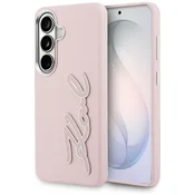shumee Ovitek iz kovinske smole Karl Lagerfeld Grained Signature za Samsung Galaxy S26 roza