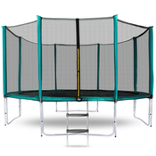 Aga SPORT PRO Trampolin 366 cm Temno zelena + zaščitna mreža + lestev