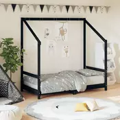Vidaxl vidaXL Otroški posteljni okvir črne barve 80x160 cm borov les