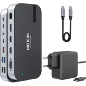 slomart MOKiN 16v1 USB-C Docking Postaja za Prenosnik z 2 Monitorjema