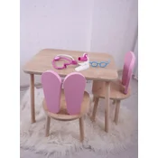 HANAH HOME Deciji sto i stolica Bunny One Chair Set Pink Brown