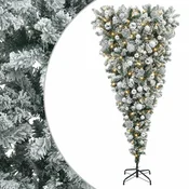 Vidaxl Umetna božična jelka z bučko 180 cm 300 LED Toplo bela