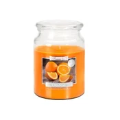 eoshop Sveča v kozarcu ORANŽNA dišeča 500g