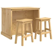 vidaXL vidaXL Kuhinjski otok komplet 3 pcs Medeno voskasta Masivna borovina, (5000288026)
