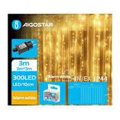 Aigostar - LED spoljašnji božicni niz, 300 LED, 8 funkcija, 6x3 m, IP44, topla bela