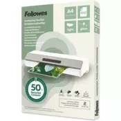 Laminacijska folija, 80 mikronov, A4, sijajna, 100 kosov, FELLOWES Light, 100 kosov