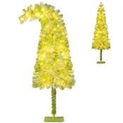 COSTWAY Umetno božično drevo z lučkami LED in upogljivim vrhom 150 cm, (5000075587)