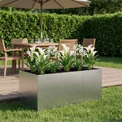Vidaxl Vrtni lonček Srebrna 120 x 80 x 60 cm Nerjaveče jeklo