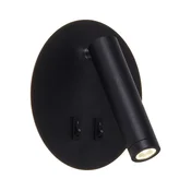Zuma Line W4107-BK-LED Zidno spot svetlo CIRCA LED/5,5W/230V + LED/2,5W crna