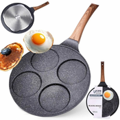 Vilde Granitna ponev za peko palačink in jajc 4 jamice 26cm BLACK&WOOD