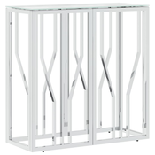 MAISON CHIC konzolna miza - miza ob steni 70x30x70 cm nerjaveče jeklo in steklo, (21786501)