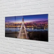 tulup.si Slika na akrilnem steklu Varšava panorama reka most 100x50 cm 4 obešalnika