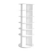 VEVOR Stojalo za čevlje 6 nivojev vrtljiv stolp 598x598x1570 mm belo