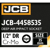 JCB UDARNI PRIKLJUCAK DUBOKI 1/2 Cr-Mo 6-uglasti 35mm NASADNI KLJUC