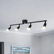 B.K. Licht Stropna svetilka Jade, črna, s 4 žarnicami, GU10 LED, 3.000 K - Dnevna soba/jedilnica - Sodobni - Kovina