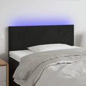 Vidaxl vidaXL Vzglavje postelje z LED diodo črno 100x5x78/88 cm žamet