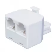Elit+ razvodnik za telefonski kabl utikac 6p/4c-2 uticnice 6p/4c beli ( EL9015 )