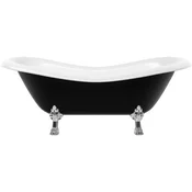 Casa Padrino Art Nouveau bathtub black/white/silver 188 cm - Freestanding retro style bathtub