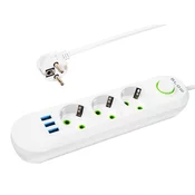 Blow 98-217# Podaljševalni kabel ps-330 3-vtičnica 3xusb 3m bela 2x1mm