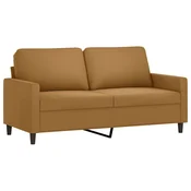 Vidaxl Kavč dvosed rjav 140 cm žamet