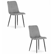 Brandless Stol LAVA - svetlo siv žamet x 2, (22044500)
