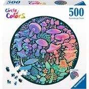 Ravensburger Okrogla sestavljanka Barvni krog: gobe 500 kosov