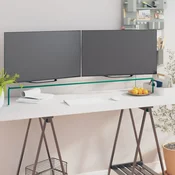 shumee Stojalo za TV/Računalniški Zaslon Prosojno Steklo 120x30x13 cm