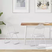 vidaXL Zložljiva stolica 2 pcs Bela 48 x 43,5 x 81 cm Umjetno usnje