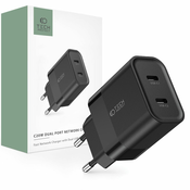 POLNILEC ZA MOBILNE IN TABLIČNE RAČUNALNIKE TECH-PROTECT C20W 2-PORT NETWORK CHARGER PD20W BLACK