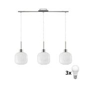 LED Visilna svetilka HARMA 3xE27/60W/230V matni krom/bela